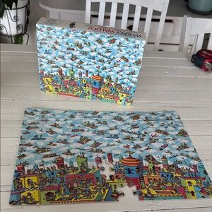 Vintage where’s  Waldo Colorful Cityscape Jigsaw Puzzle